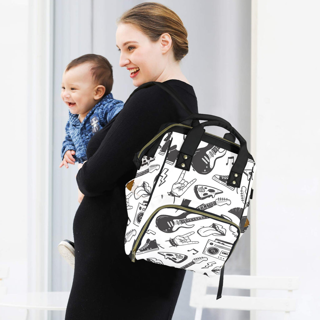 Rock Music - Multi-Function Backpack, Nappy / Diaper Bag