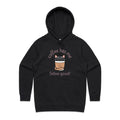 Coffee Has Me Feline Good - Womens Hoodie Black Womens Hoodie animal Coffee Printed In Australia