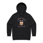 Coffee Has Me Feline Good - Womens Hoodie Black Womens Hoodie animal Coffee Printed In Australia