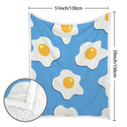 Fried Eggs - Double-Layer Fleece Blanket 51"x59"
