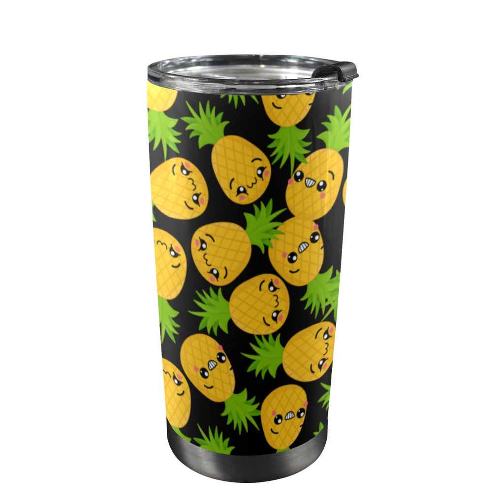 Cool Pineapples - 20oz Mobile Tumbler with Lid (Black Lock) One Size 20oz Travel Mug Food Printed Offshore