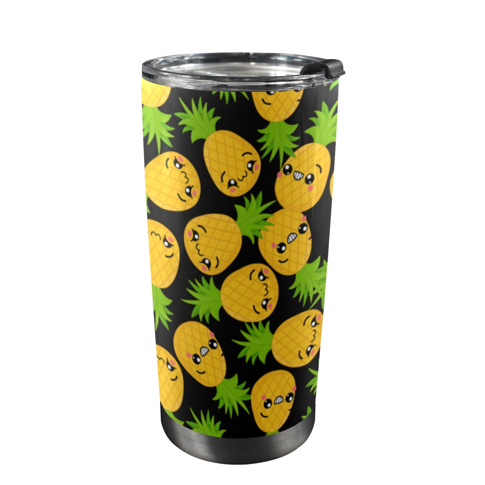 Cool Pineapples - 20oz Mobile Tumbler with Lid (Black Lock) One Size 20oz Travel Mug Food Printed Offshore