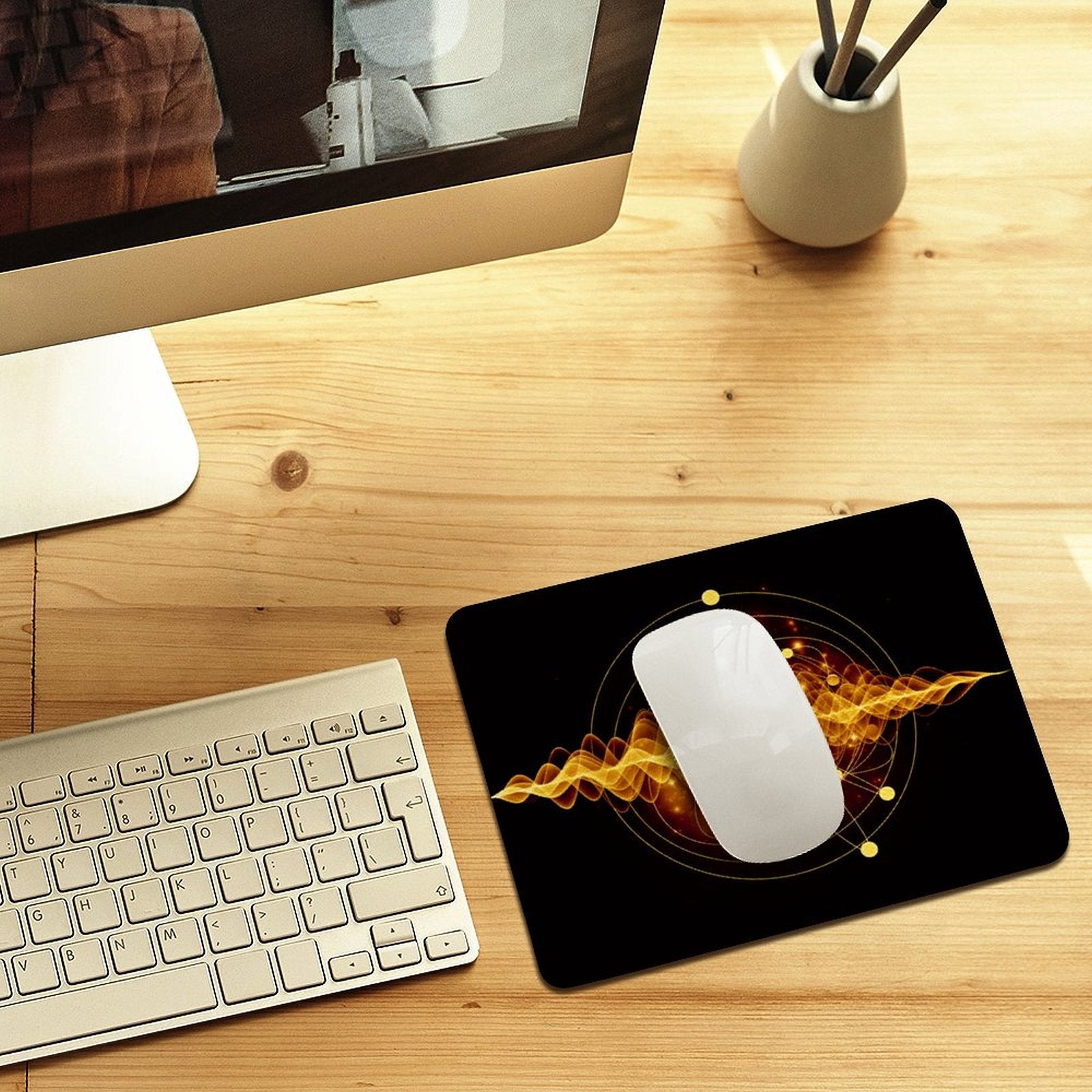 Atomic Wave Leather Mouse Pad Leather Mouse Pad Printed Offshore Science