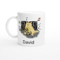 Personalise - Cat Bass Player - White 11oz Ceramic Mug Default Title Personalised 11oz Mug animal customise Globally Fulfilled Music personalise