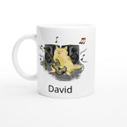 Personalise - Cat Bass Player - White 11oz Ceramic Mug Default Title Personalised 11oz Mug animal customise Globally Fulfilled Music personalise