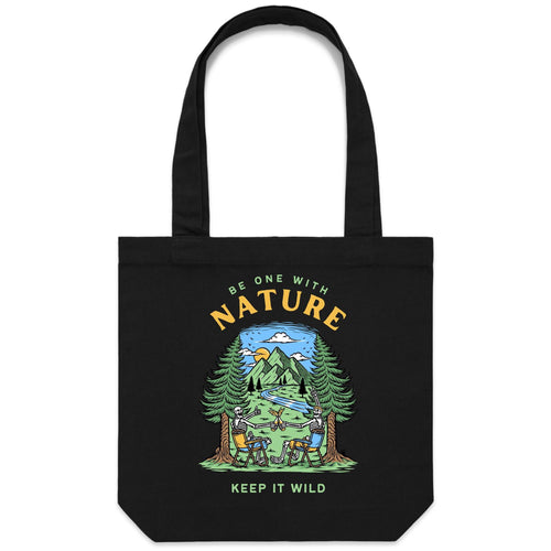 Be One With Nature, Skeletons - Canvas Tote Bag Default Title Tote Bag Printed In Australia