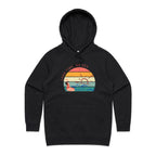 Long Time, No Sea - Womens Hoodie Black Womens Hoodie Printed In Australia Summer Surf