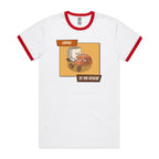 Coffee To The Rescue - Staple Ringer Tee White Red Ringer T-Shirt Coffee Printed In Australia