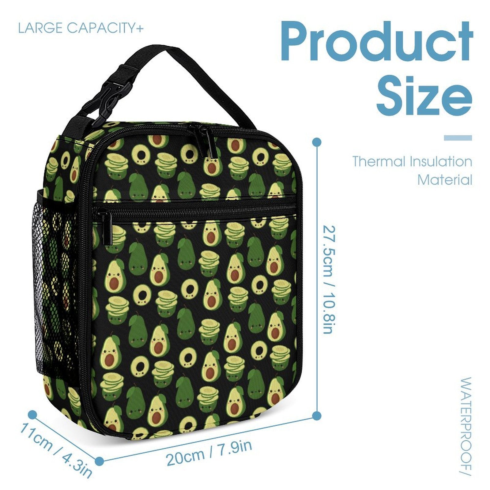 Cute Avocados Backpack, Lunch Bag & Pencil Case Set