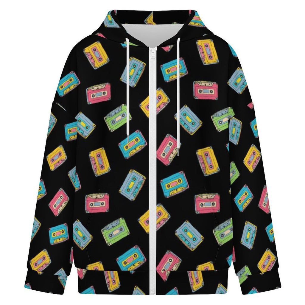 Colourful Cassettes Women's Full-Zip Hoodie