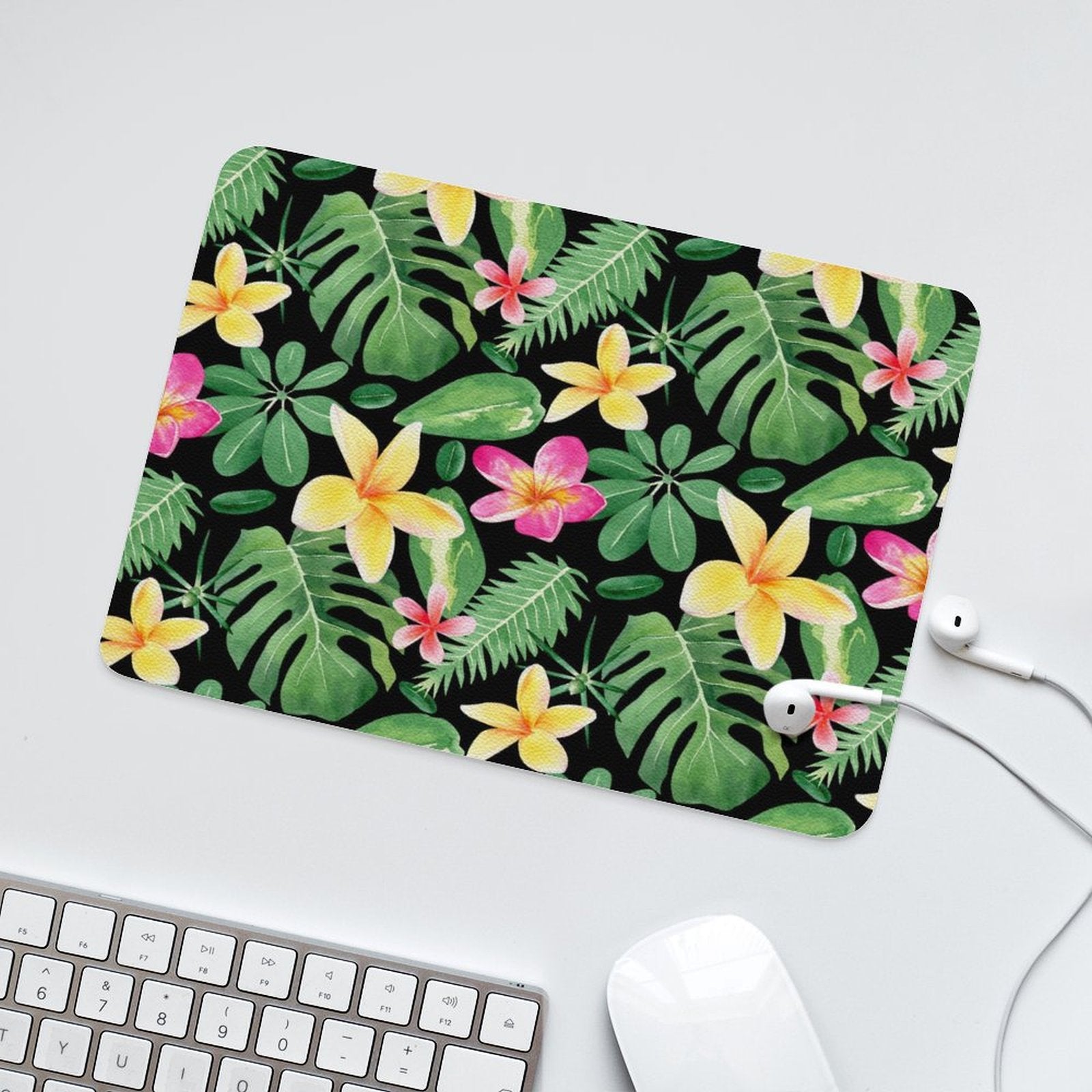 Frangipani Leather Mouse Pad Leather Mouse Pad Plants Printed Offshore
