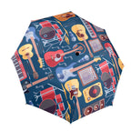 Music Instruments Blue - Semi-Automatic Foldable Umbrella (Model U12) One Size Semi-Automatic Foldable Umbrella (U12)