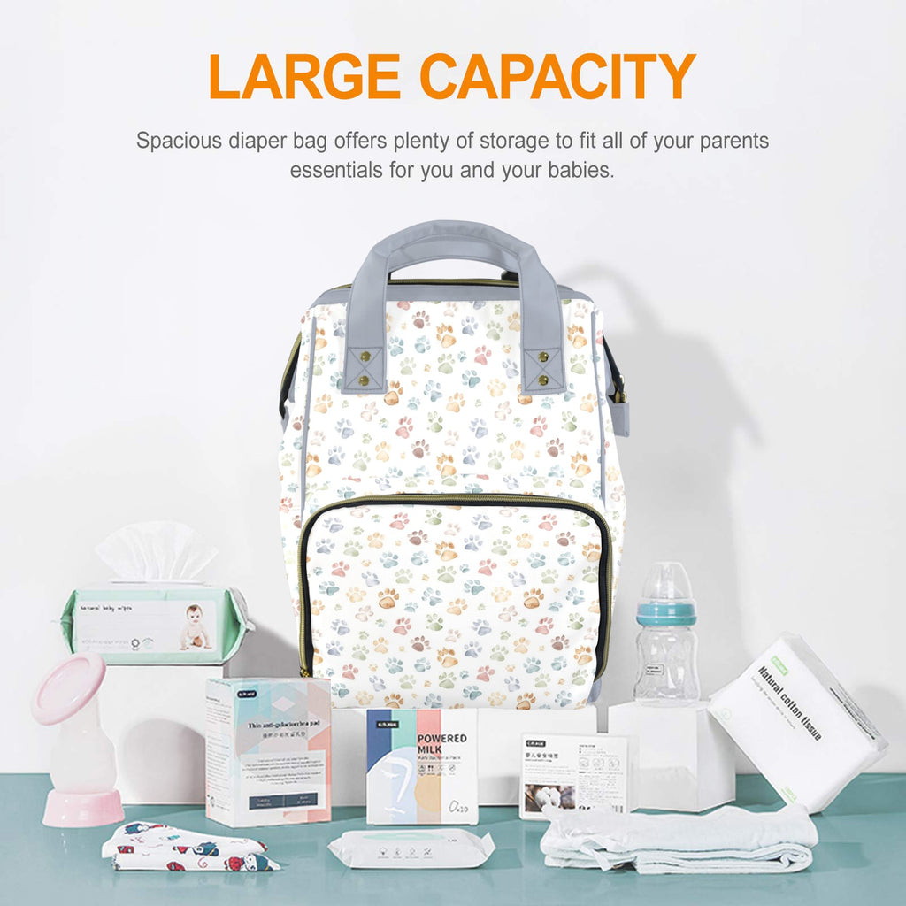 Paw Print Multi-Function Backpack, Nappy / Diaper Bag Multi-function Backpack, Nappy / Diaper Bag animal Printed Offshore