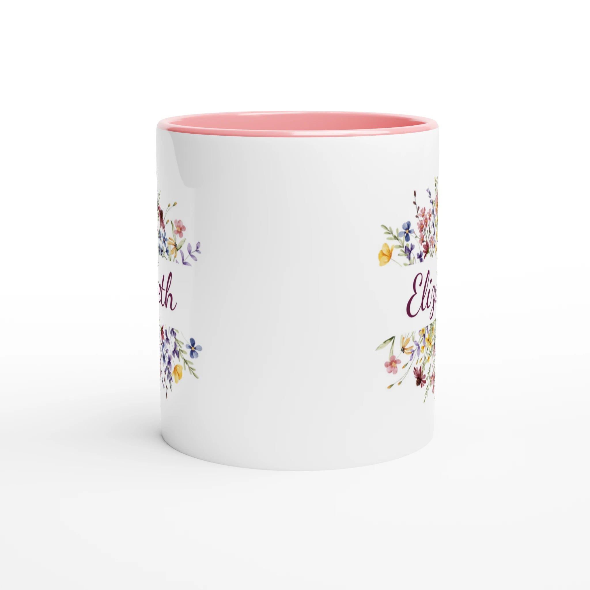 Personalise - Flower Frame Name - 11oz Ceramic Mug Personalised 11oz Mug customise Globally Fulfilled Name personalise Plants