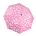 Pink Leopard - Semi-Automatic Foldable Umbrella (Model U12) One Size Semi-Automatic Foldable Umbrella (U12)