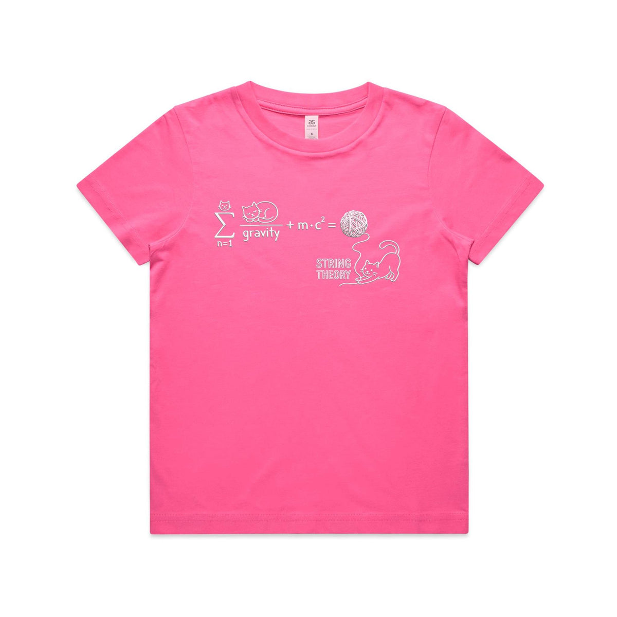 Cat String Theory Physics Kids AS Colour T-shirt