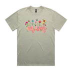 Mum, Flowers AS Colour Heavy Faded Tee Unisex Faded eucalyptus Heavy Faded T-shirt Mum Printed In Australia