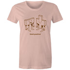 Think Positive, Maths - Womens T-shirt Pale Pink Womens T-shirt Maths Positivity Printed In Australia