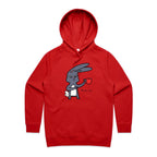 Wake Up, Coffee Rabbit - Womens Hoodie Red Womens 2XL Womens Hoodie animal Coffee Printed In Australia