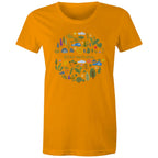 Stay Natural - Womens T-shirt Orange Womens T-shirt Plants Printed In Australia