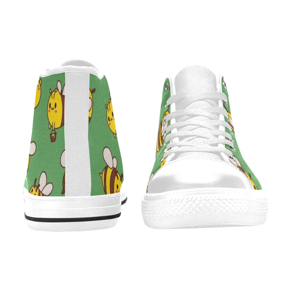 Busy Bees Kids High Top Canvas Shoes Kids High Top Canvas Shoes animal Printed Offshore