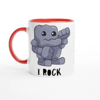 Pesonalise - I Rock - White 11oz Ceramic Mug Ceramic Red Personalised Mug customise Globally Fulfilled Music personalise