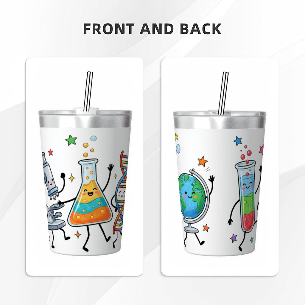 Cute Science Characters Small Stainless Steel Travel Mug Cup 12oz/350ml