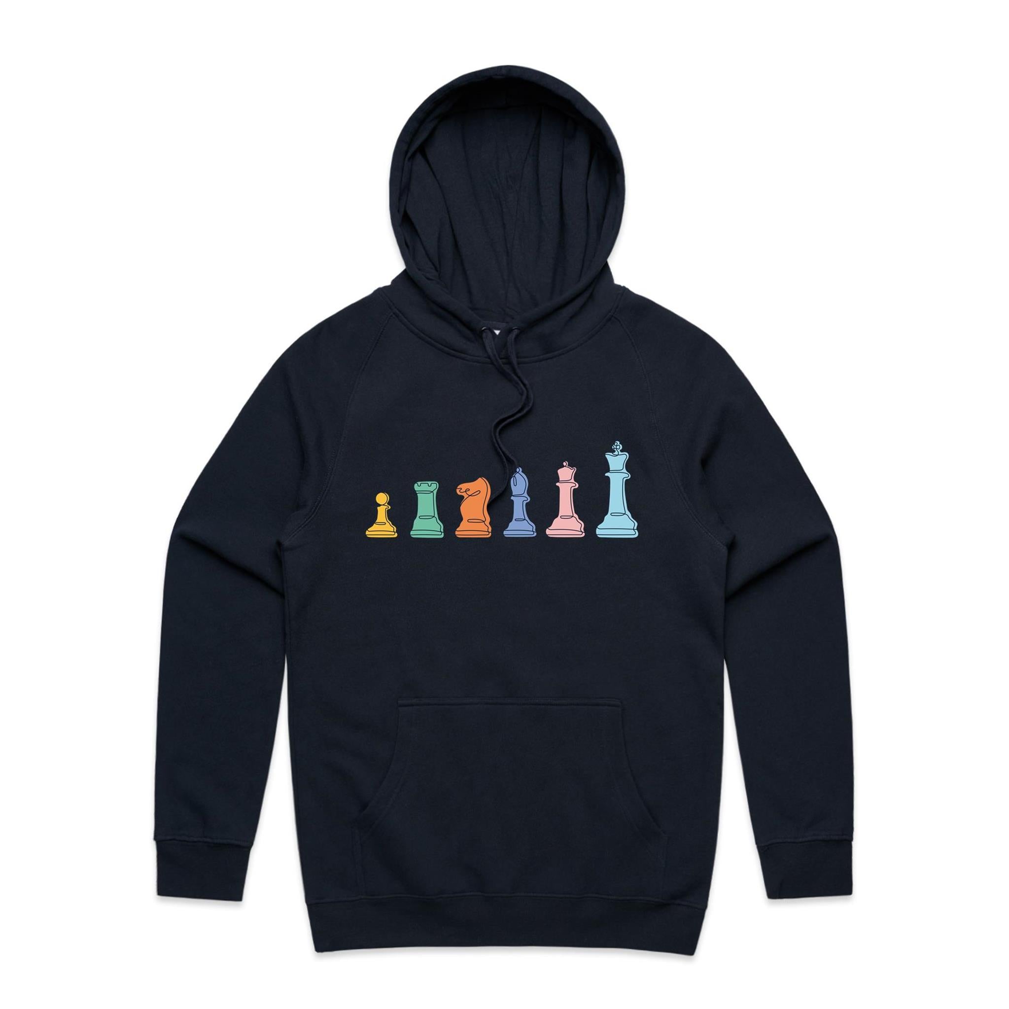 Chess - Mens Hoodie Navy Mens Hoodie Chess Games Printed In Australia