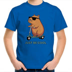 Just Be Cool, Capybara - Kids Youth T-Shirt Bright Royal Kids Youth T-shirt animal Printed In Australia