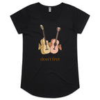 Don't Fret, Guitars - Womens Scoop Neck T-Shirt Black Womens Scoop Neck T-shirt Music Printed In Australia