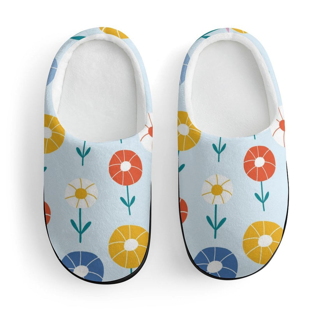 Abstract Cute Flowers Kids Cotton Slippers Kids Cotton Slippers Plants Printed Offshore