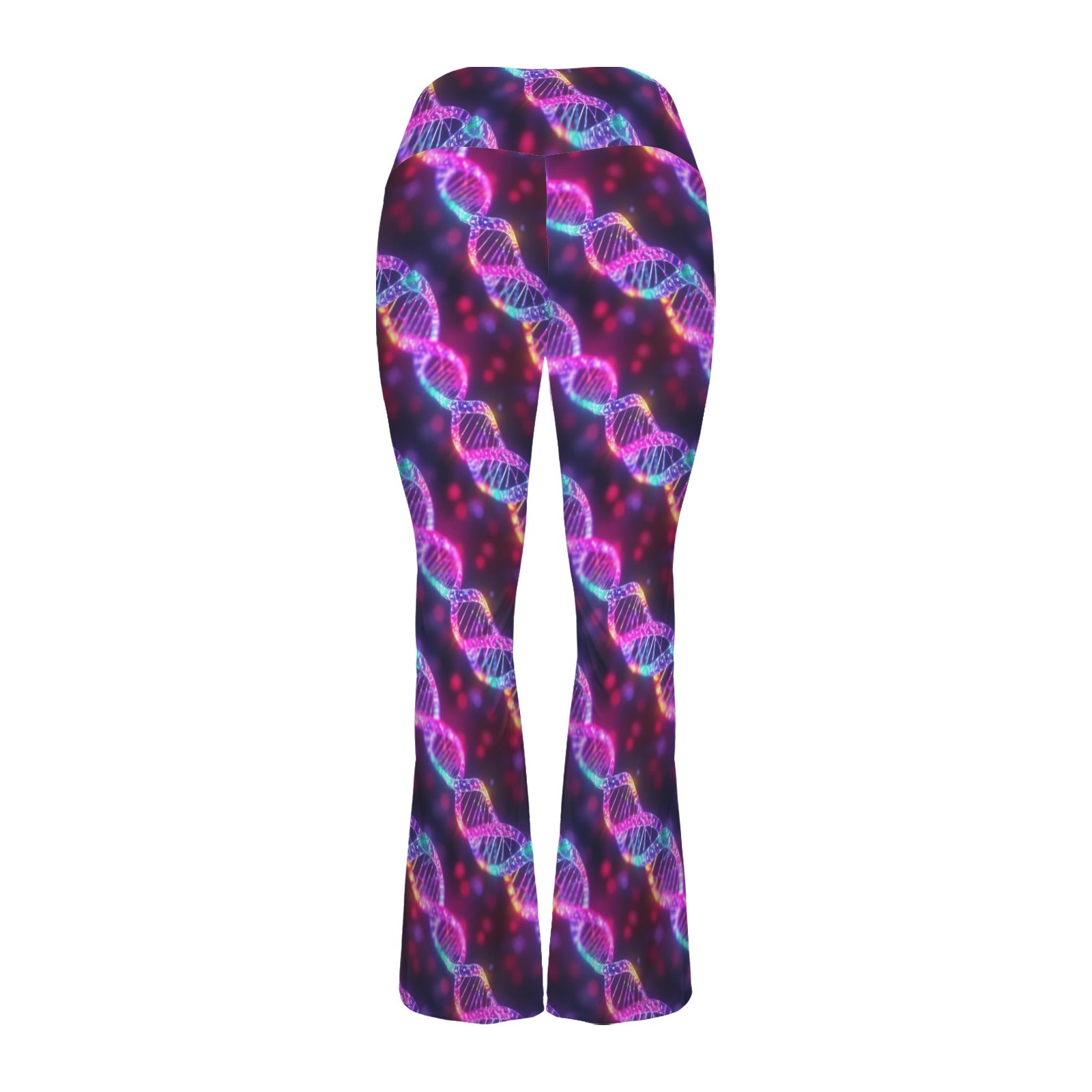 DNA Glow High Waist Crossover Tummy Control Flare Leggings High Waist Flare Leggings Printed Offshore Science