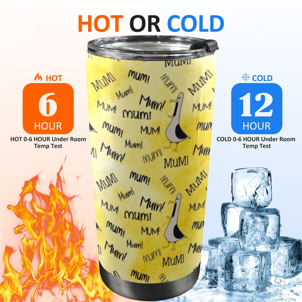 Seagull Mum - 20oz Mobile Tumbler with Lid (Black Lock) 20oz Travel Mug animal Mum Printed Offshore