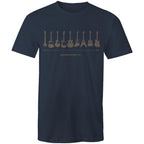 Guitar Timeline - Mens T-Shirt Navy Mens T-shirt Music Printed In Australia