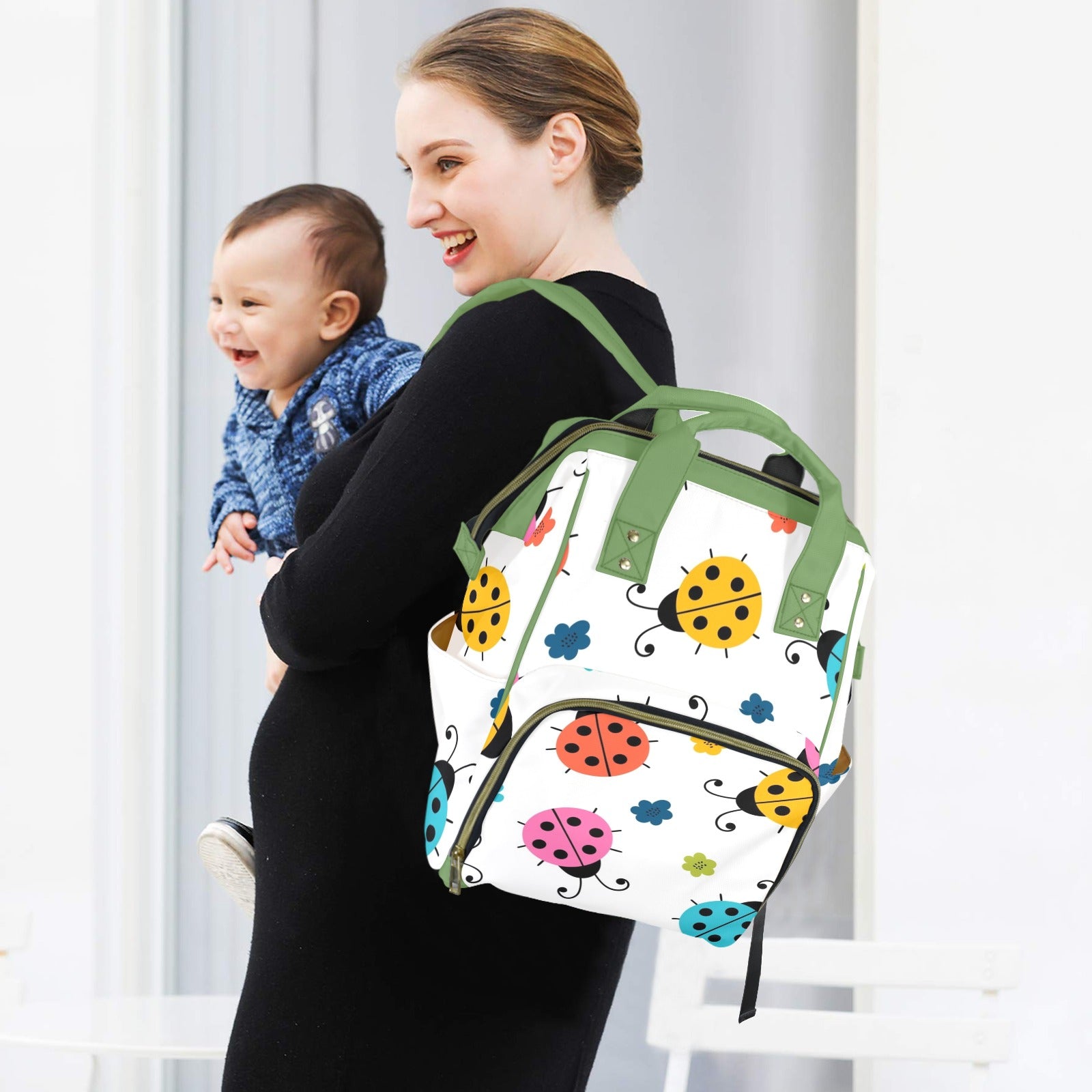 Ladybugs - Multi-Function Backpack, Nappy / Diaper Bag
