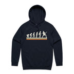 Guitar Player Evolution - Mens Hoodie Navy Mens Hoodie Music Printed In Australia