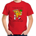 Pineapple And Pizza - Kids Youth T-Shirt Red Kids Youth T-shirt Food Printed In Australia