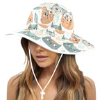 Cute Cat Faces Wide Brim Bucket Hat Wide Brim Bucket Hat animal Printed Offshore