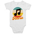 Retro Music - Baby Bodysuit White Baby Bodysuit Printed In Australia