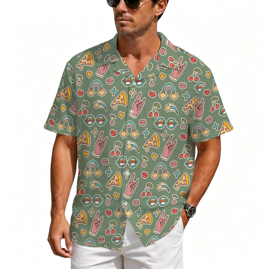 Groovy Retro Men's Crinkle Hawaiian Shirt