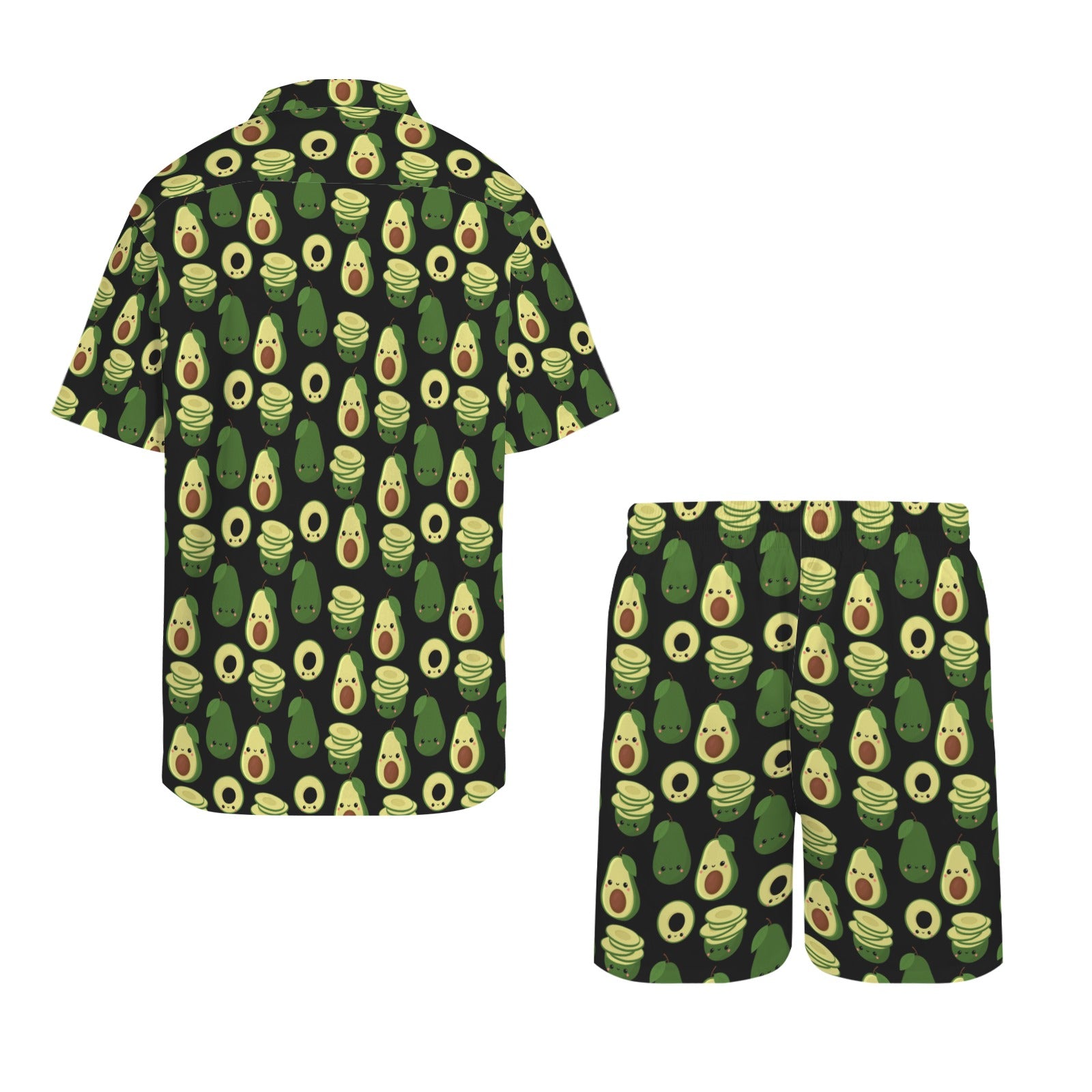 Cute Avocados - Men's Hawaiian Shirt & Shorts Set Men's Hawaiian Shirt & Shorts Set Food Printed Offshore