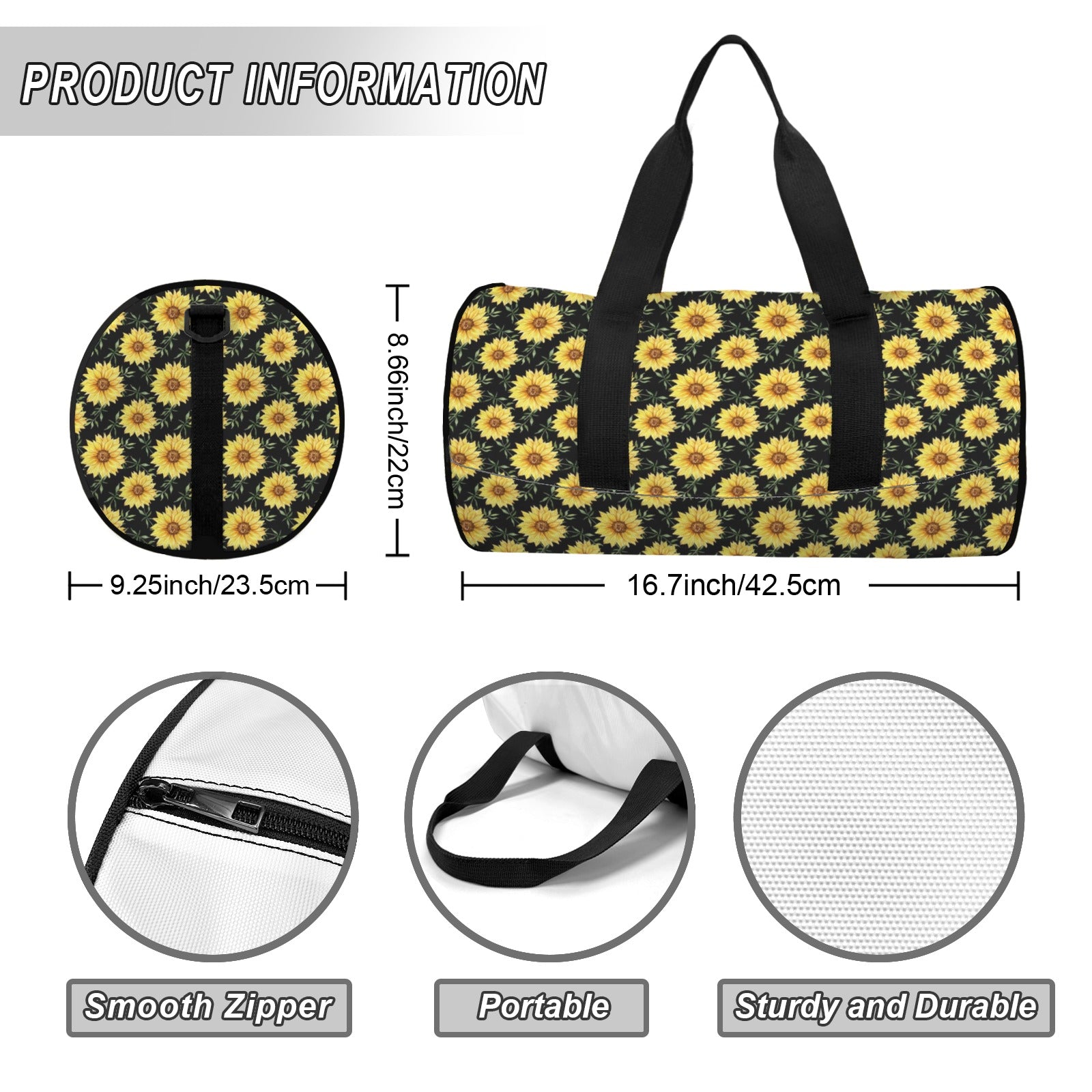Painted Sunflower Duffle Bag Duffle Bag Printed Offshore