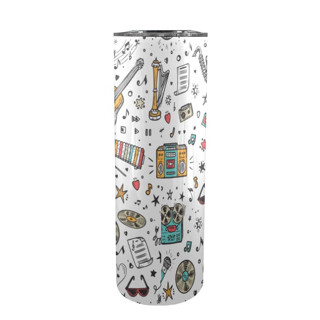 Musical Celebration 20oz Tall Skinny Tumbler with Lid and Straw