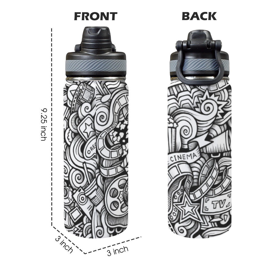 Entertainment - Insulated Water Bottle with Dual-Use Lid (18oz) Insulated Water Bottle with Dual-Use Lid (18oz) Printed Offshore