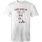 Coffee Makes Me Nicer - Mens T-Shirt White Mens T-shirt animal Coffee Printed In Australia