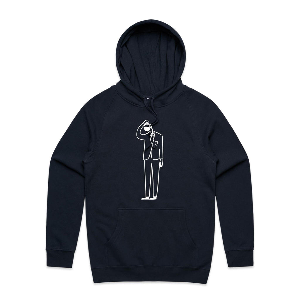Coffee Brain - Mens Hoodie Navy Mens Hoodie Coffee Printed In Australia