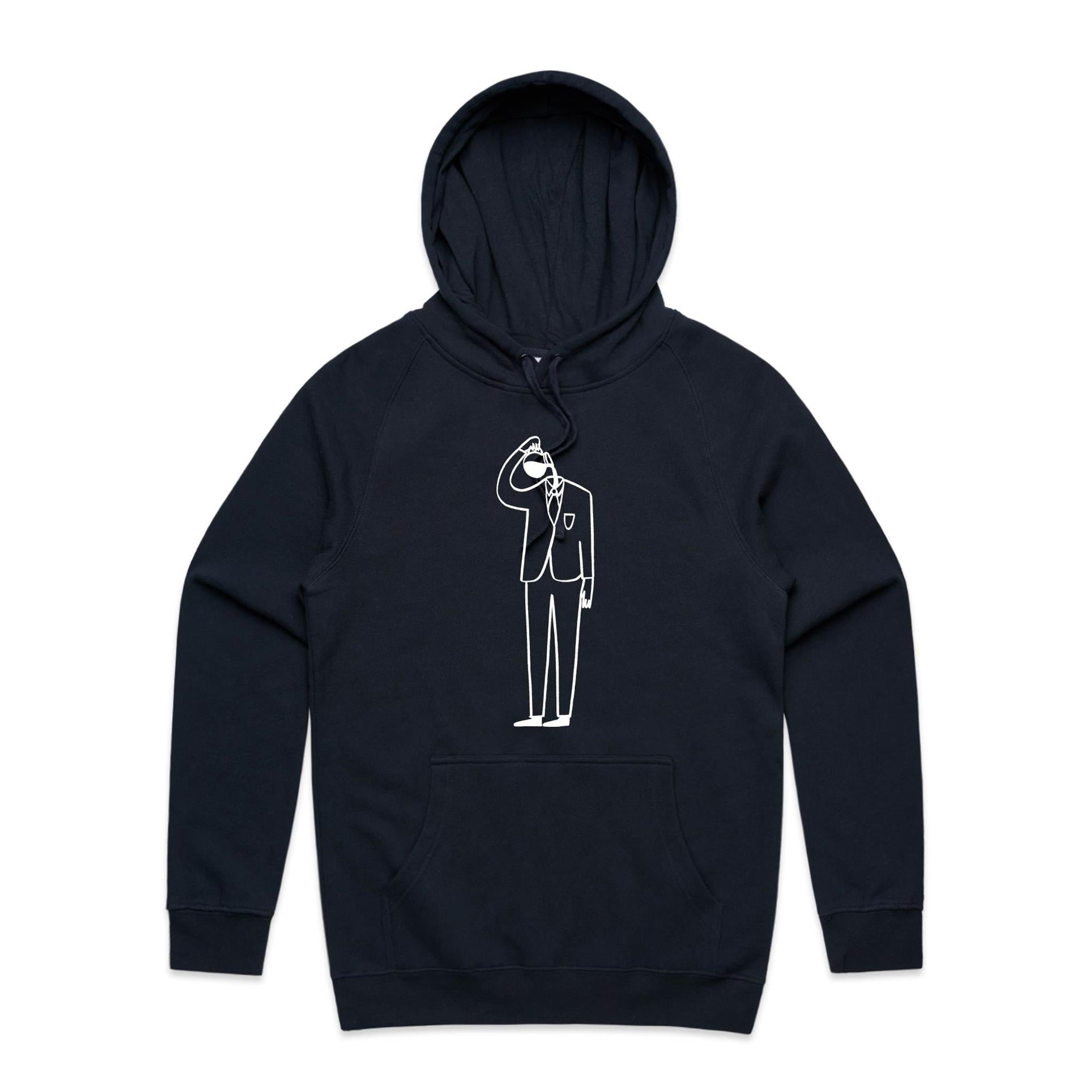 Coffee Brain - Mens Hoodie Navy Mens Hoodie Coffee Printed In Australia