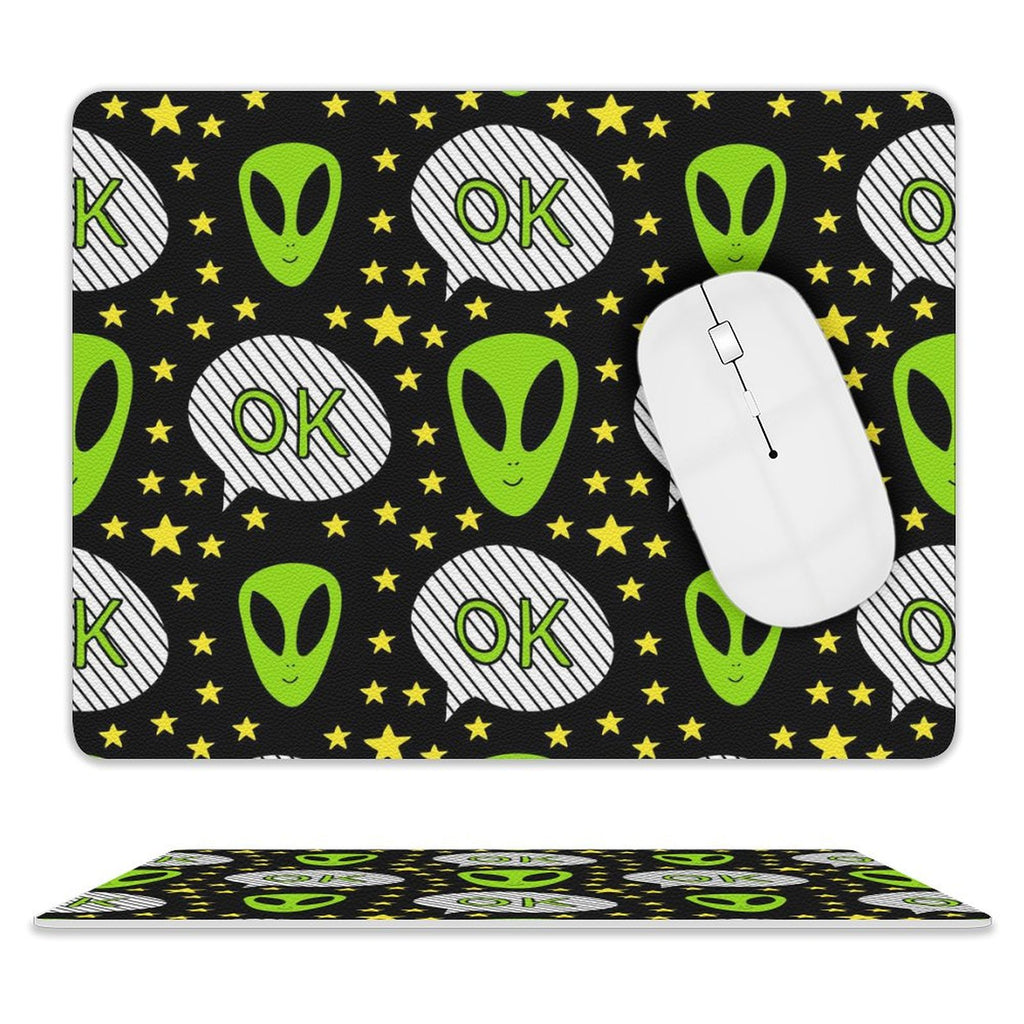 Alien OK Leather Mouse Pad white One size Leather Mouse Pad Printed Offshore Sci Fi