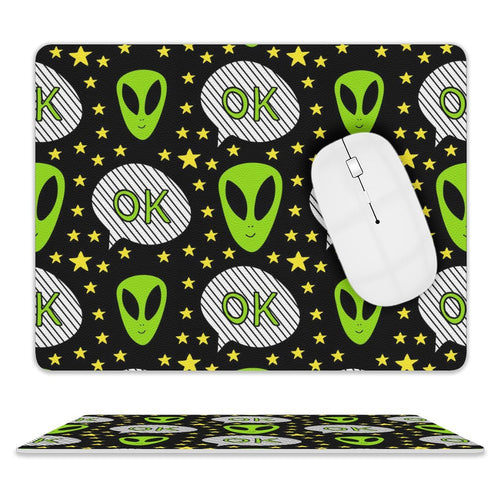 Alien OK Leather Mouse Pad white One size Leather Mouse Pad Printed Offshore Sci Fi