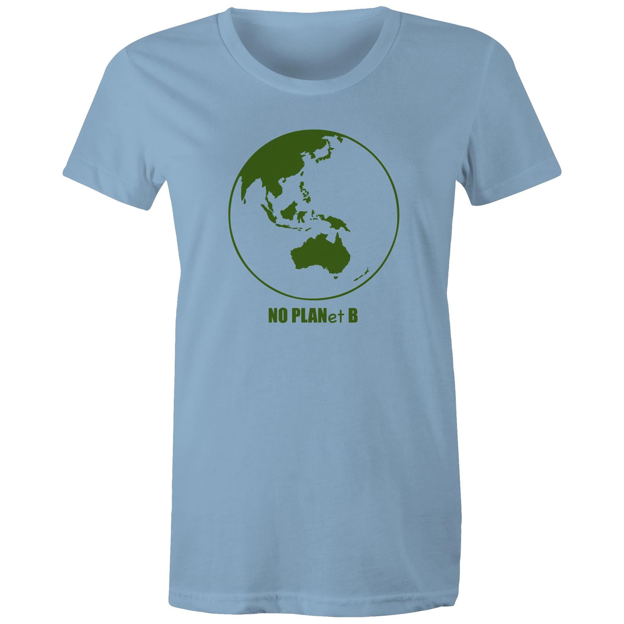 No Planet B, Earth - Womens T-shirt Carolina Blue Womens T-shirt Environment Printed In Australia